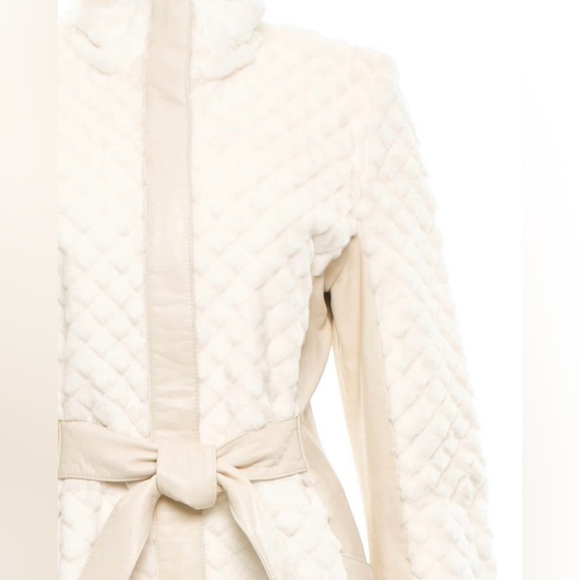 Valentino Roma Leather and Rabbit Fur Coat 🌟 - Picture 4 of 13